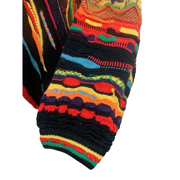 Vtg Tundra Canada Multi Color Sweater Men's Size L Biggie Hip Hop Coogi Style - Picture 9 of 16